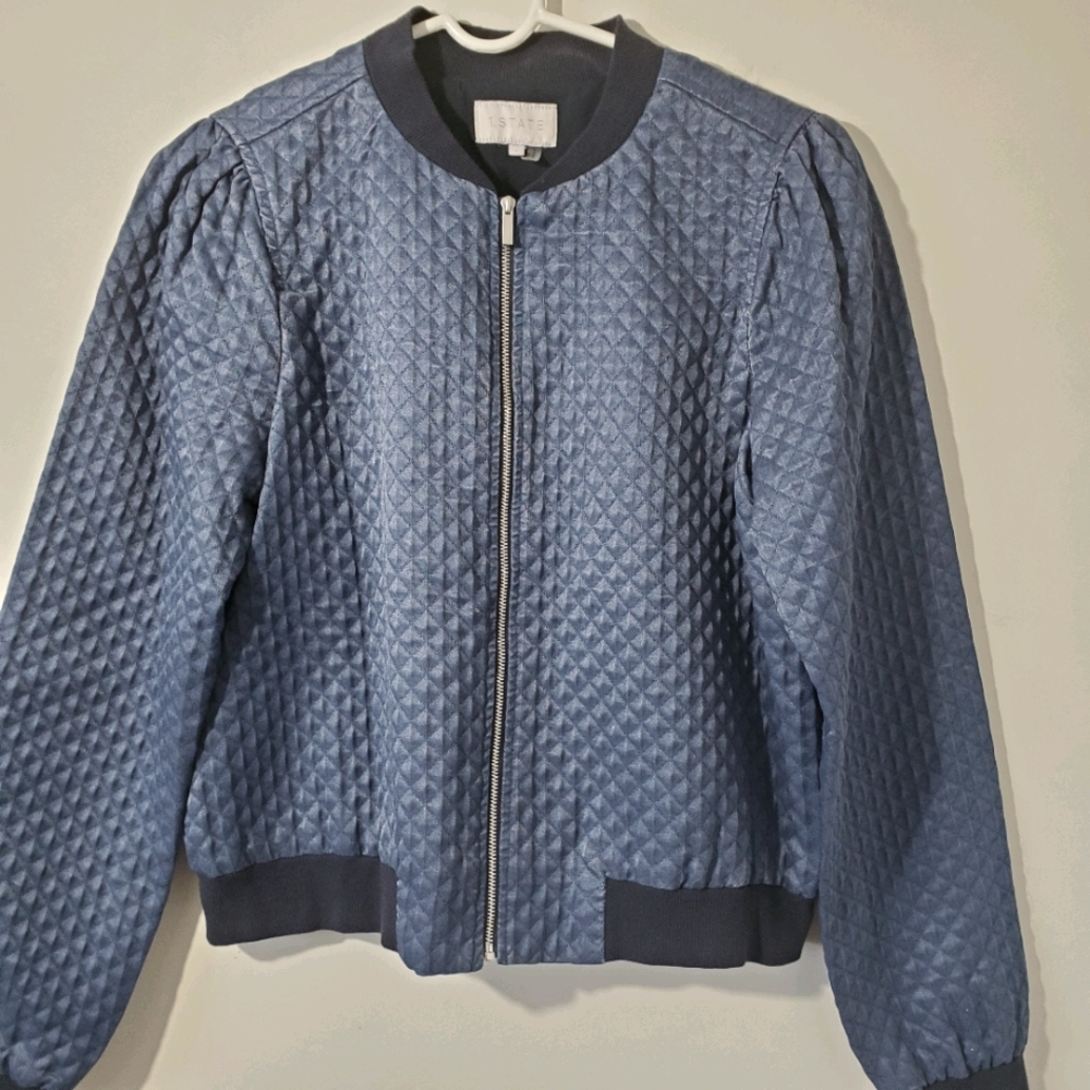 1.State full zip quilted bomber jacket size S